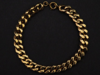 Vente aux enchères Bracelet souple en or jaune 750, maille gourmette.  Long. 16,5 cm Poid