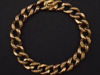 Vente aux enchères Bracelet souple en or jaune 750, maille gourmette.  Long. 19,7 cm Poid