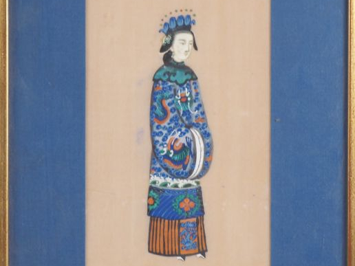 Canton, vers 1880, Deux gouaches polychromes sur papier de riz représe