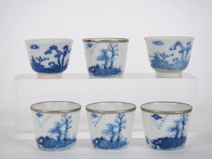 Chine, pour le Vietnam fin XIXe siècle,  Quatre sorbets en porcelaine 