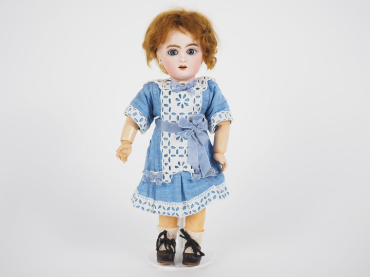 Poupée type Bleuette Jumeau marqué 2 tête porcelaine bouche ouverte av