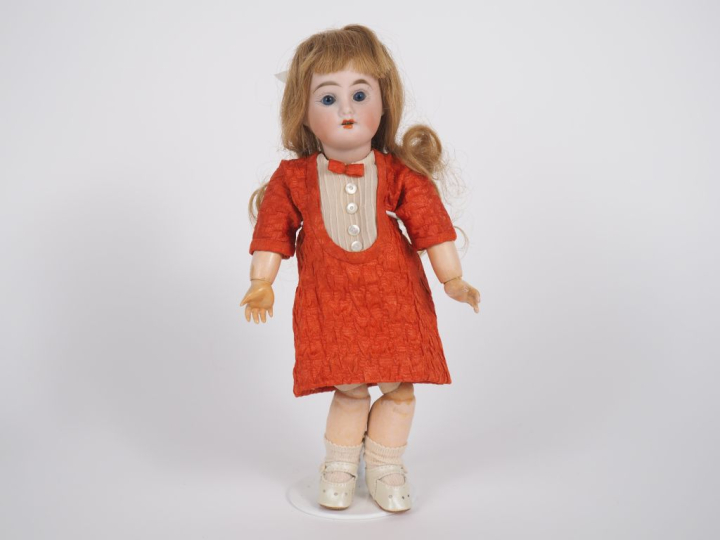 Poupée Bleuette Fleischmann tête porcelaine bouche ouverte yeux fixes 