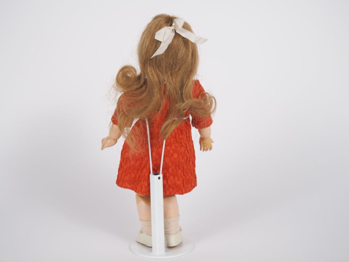 Poupée Bleuette Fleischmann tête porcelaine bouche ouverte yeux fixes 