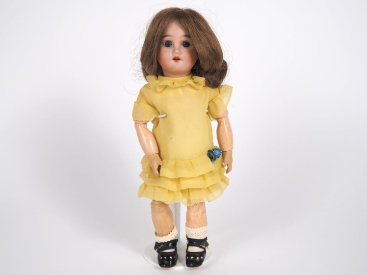 Poupée Bleuette Fleischmann tête porcelaine bouche ouverte yeux fixes 