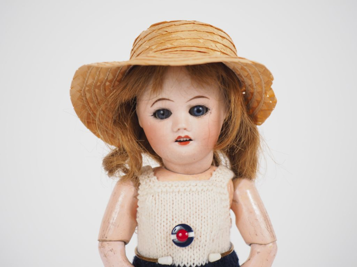 Jolie poupée Bleuette SFBJ  moule 60 8/0 tête porcelaine bouche ouvert