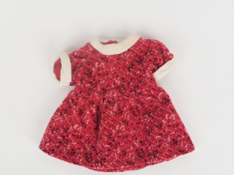 Vente aux enchères « Intimité » robe de velours fantaisie garniture blanche. Bel état. 19