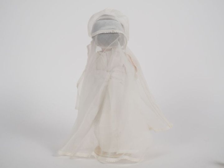 Poupée Bleuette Unisfrance tête porcelaine bouche ouverte yeux bascula