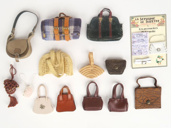 Lot de sac miniatures pour poupée Bleuette réédition et création 11 pi