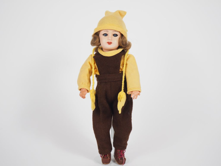 Poupée Bleuette Unisfrance tête porcelaine bouche ouverte yeux sont ba