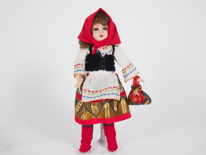 Poupée Bleuette Unis france tête porcelaine bouche ouverte yeux bascul