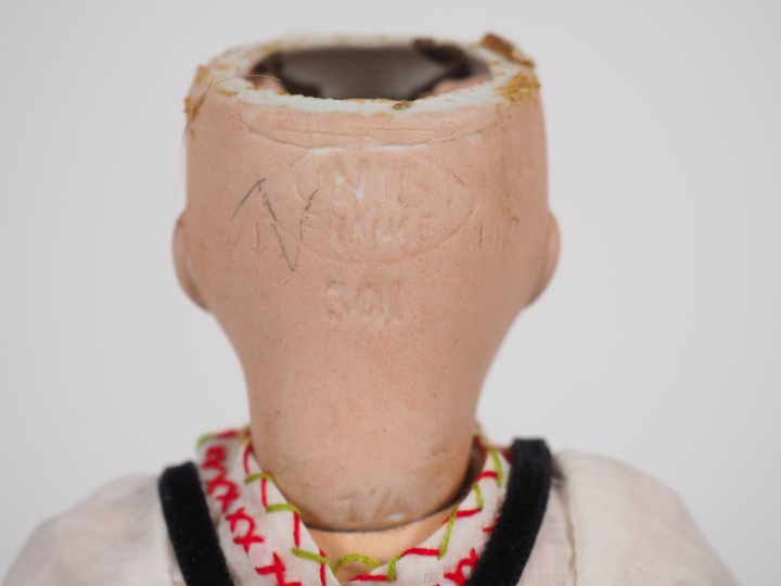 Poupée Bleuette Unis france tête porcelaine bouche ouverte yeux bascul
