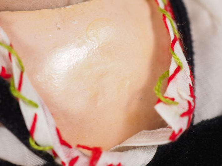 Poupée Bleuette Unis france tête porcelaine bouche ouverte yeux bascul