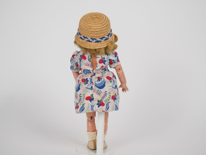 Poupée Bleuette Unisfrance tête porcelaine bouche ouverte yeux bascula