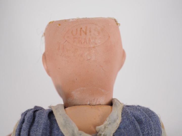 Jolie Poupée Bleuette Unisfrance tête porcelaine bouche ouverte yeux b