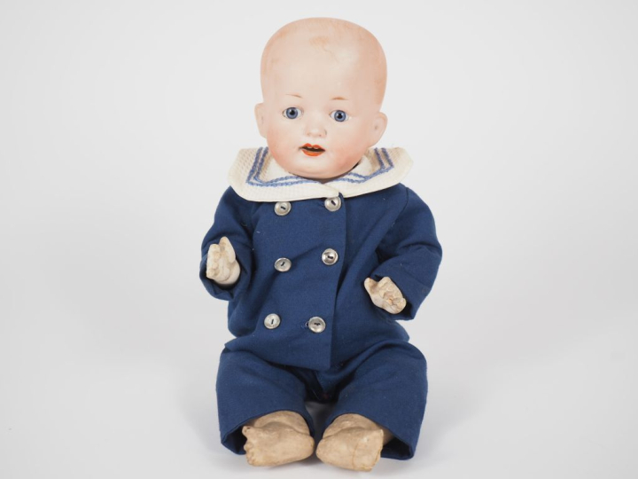 Bébé de caractère allemand tête porcelaine bouche ouverte yeux fixes b