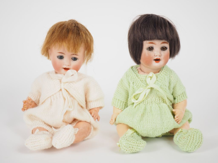 2 bébés de fabrication allemande tête porcelaine numéro de moule 201 t