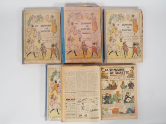 Vente aux enchères La Semaine de Suzette. 5 vol, dont 1 vol relié année 1930 et 4 vol rel