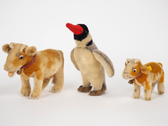 Vente aux enchères Lot de 3 animaux de marque Steiff en peluche des années 50 dont pingou