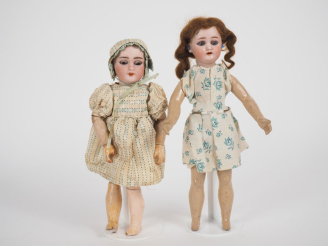 Vente aux enchères Deux poupées tête porcelaine Allemandes dont DEP BO yeux basculants br