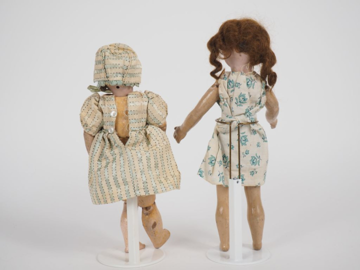 Deux poupées tête porcelaine Allemandes dont DEP BO yeux basculants br