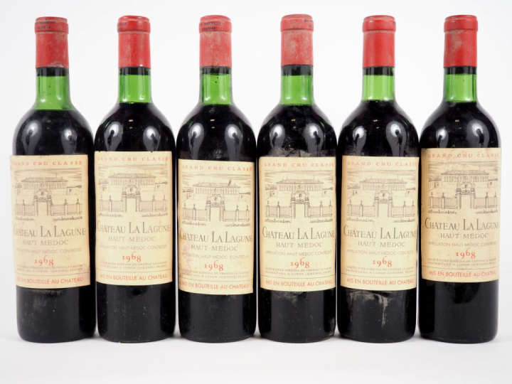 6 BOUTEILLES CHÂTEAU LA LAGUNE GCC HAUT MÉDOC - 1968 - 4 BG/1 LB/1 LB-