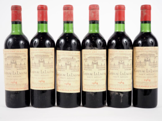 Vente aux enchères 6 BOUTEILLES CHÂTEAU LA LAGUNE GCC HAUT MÉDOC - 1968 - 4 BG/1 LB/1 LB-