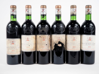 Vente aux enchères 6 BOUTEILLES CHÂTEAU PAPE CLÉMENT GCC GRAVES - 1974 - BG/3 EA/2 ELA/1 