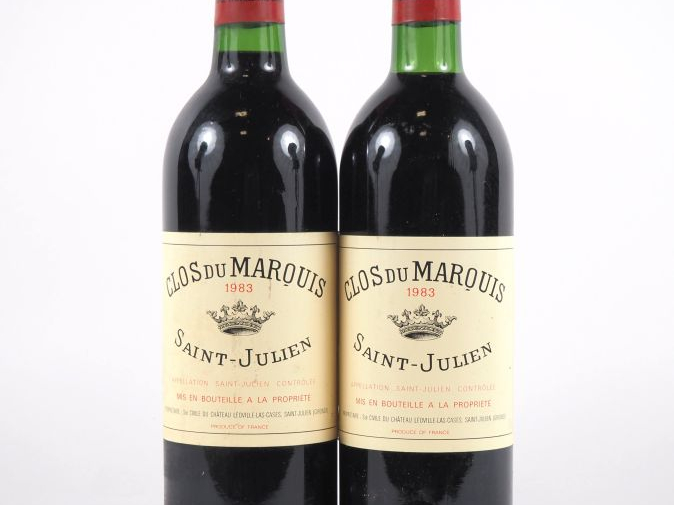 2 BOUTEILLES CLOS DU MARQUIS ST JULIEN - 1983 - BG