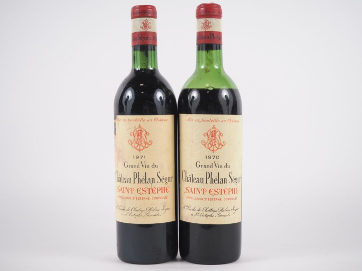 2 BOUTEILLES CHÂTEAU PHÉLAN SÉGUR ST ESTÈPHE : 1 de 1970 BEP - 1 de 19