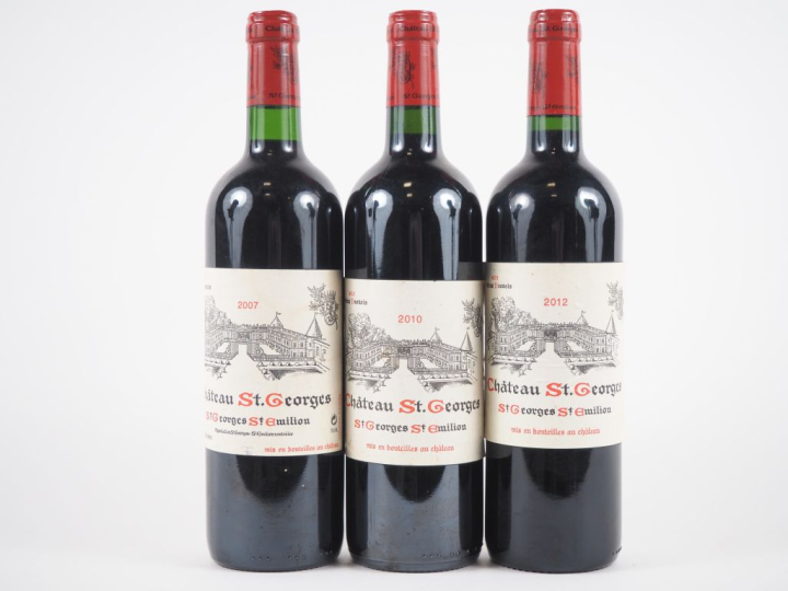 3 BOUTEILLES CHÂTEAU ST GEORGES : 2007/2010/2012