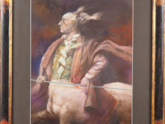 Vente aux enchères V. ARNAS.  "Centauro II"  Technique mixte, signée en bas à gauche Dim.