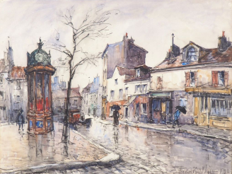 Vente aux enchères Franck WILL. "vue de Paris". Grande aquarelle, signée en bas à droite 