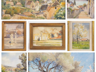 Vente aux enchères Anna ZUBER. "paysages" Bel ensemble de sept aquarelles