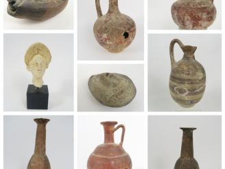 Vente aux enchères Lot de céramiques antiques. H. 6,5 à 22 cm (accident, collages et manq