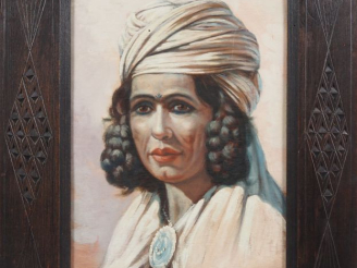 Vente aux enchères L. GRANATA. "portrait de jeune mauresque" Huile sur panneau, signée en