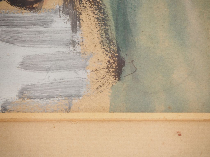PRINTZ (attribué à) "jeune femme dans sa cuisine" Aquarelle      Dim. 