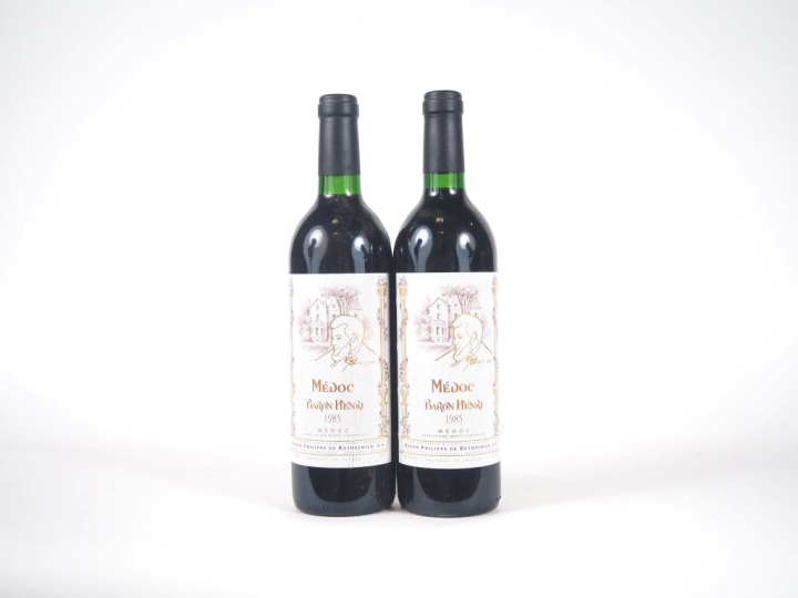 2 BOUTEILLES BARON HENRI MÉDOC - 1985 - 1 BON NIVEAU 