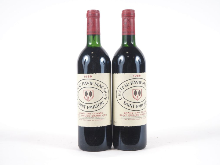 2 BOUTEILLES CHÂTEAU PAVIE MACQUIN GCC ST ÉMILION - 1988 - LB 