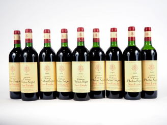 Vente aux enchères 9 BOUTEILLES CHÂTEAU PHÉLAN SÉGUR SAINT ESTÈPHE - 1989 - CBO - 2 BONS 