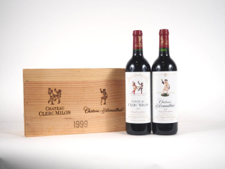 Vente aux enchères 2 BOUTEILLES GCC PAUILLAC 1999 : 1 CHÂTEAU CLERC MILON 1999 - 1 CHÂTEA