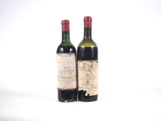 Vente aux enchères 2 BOUTEILLES CHÂTEAU MOUTON BARON PHILIPPE PAUILLAC : 1 DE 1958 MEP/EL