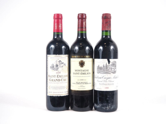 Vente aux enchères 3 BOUTEILLES : 1 CHÂTEAU CROQUE MICHOTTE GCC ST ÉMILION 1995 - 1 BOUTE