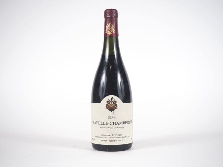 1 BOUTEILLE CHAPELLE CHAMBERTIN GC DOMAINE PONSOT - 1989 - 3,6 CM 