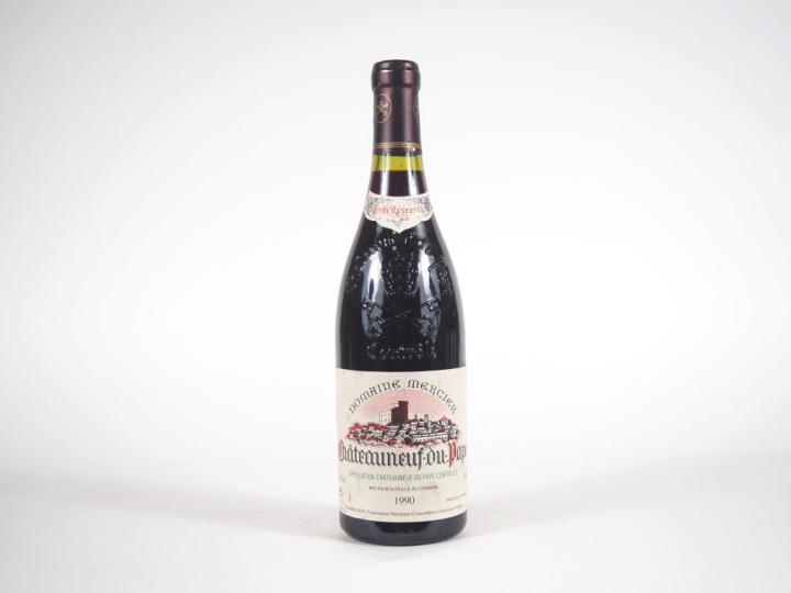 1 BOUTEILLE CHÂTEAUNEUF DU PAPE DOMAINE MERCIER - 1990 - ETLS 