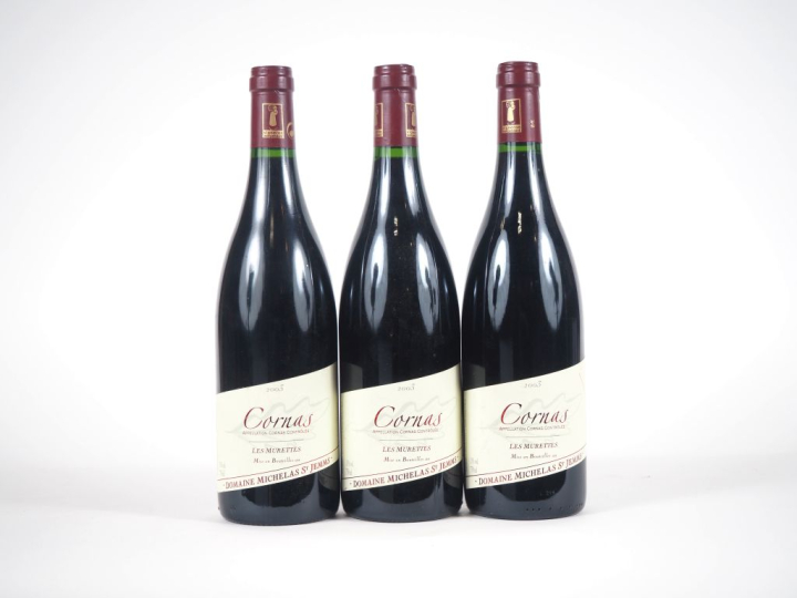 3 BOUTEILLES CORNAS "LES MURETTES" DOMAINE SAINT JEMMS - 2003 