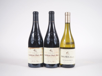 Vente aux enchères 3 BOUTEILLES : 2 LANGUEDOC CHÂTEAU PAUL MAS "CLOS DES MÛRES" 2022 1 EL