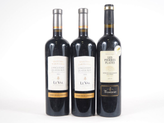 Vente aux enchères 3 BOUTEILLES : 2 BOUTEILLES LANGUEDOC QUATOURZE LE VAL - 2015/1 BOUTEI