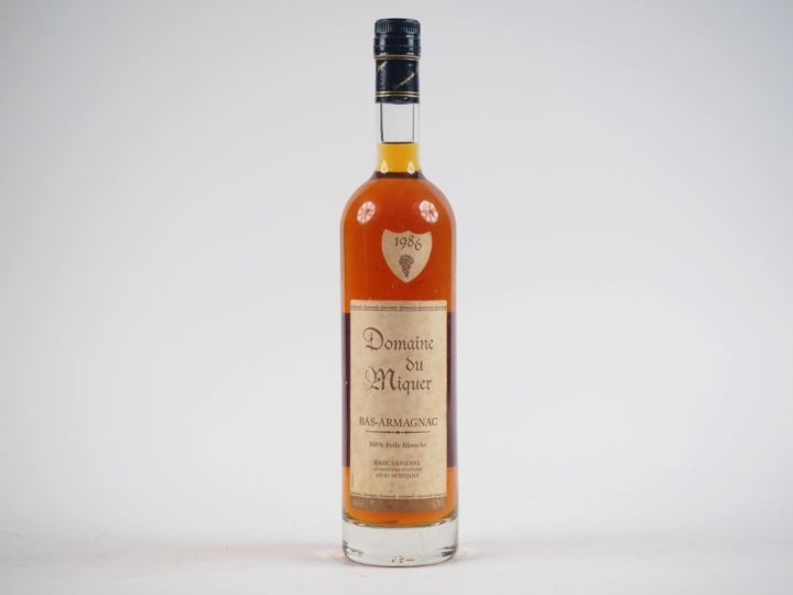 1 BOUTEILLE BAS ARMAGNAC DOMAINE DU MIQUER 70 CL - 45 % - 1986 
