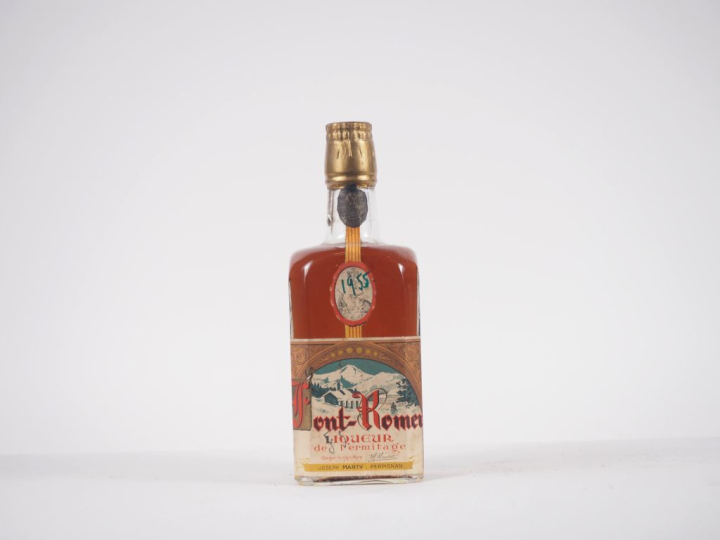 1 VIEILLE BOUTEILLE LIQUEUR DE FONT ROMEU JOSEPH MARTY/MENTION MANUSCR