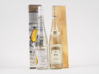 Vente aux enchères 2 BOUTEILLES : 1 EAU DE VIE DE POIRE WILIAMS J.COLOMBIER 70 cl - 50% -